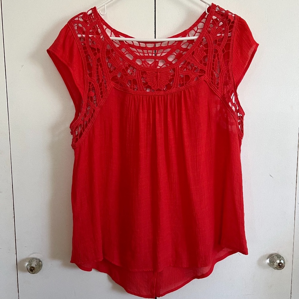 Linen Shirt  Embroidered Lace